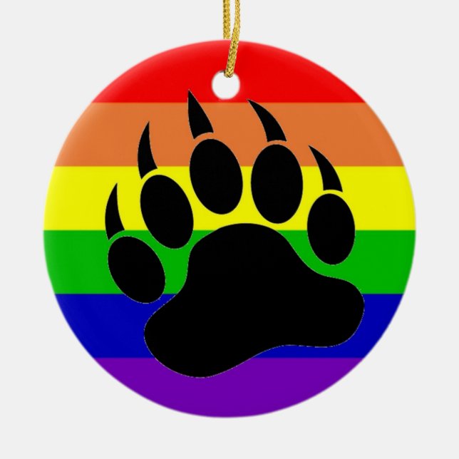 Gay pridebjörntass julgransprydnad keramik (Framsidan)