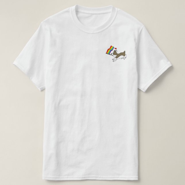 Gay prideCorgiutslagsplats T-shirt (Design framsida)