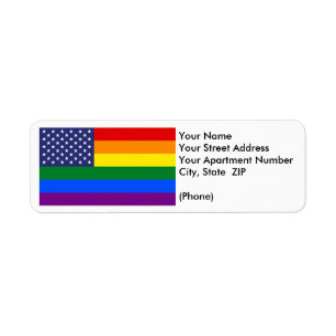 "GAY PRIDEFLAGGA" ANPASSADE RETURADRESS ETIKETT