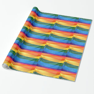 Gay prideflagga som slår in papper presentpapper