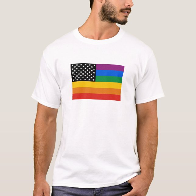 Gay prideflagga t shirt (Framsida)
