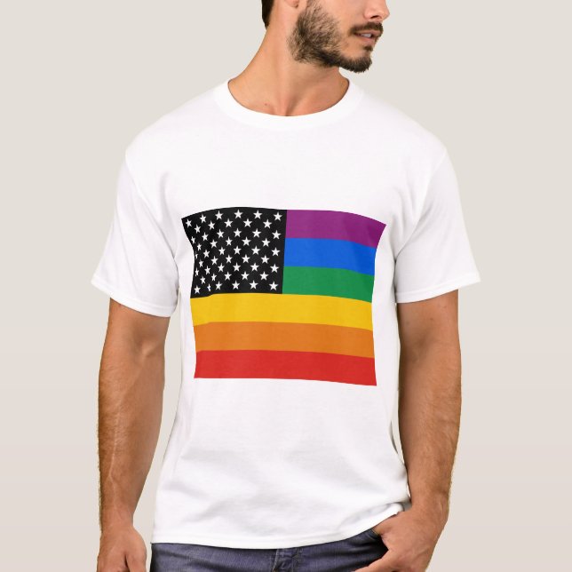Gay prideflagga tee shirt (Framsida)