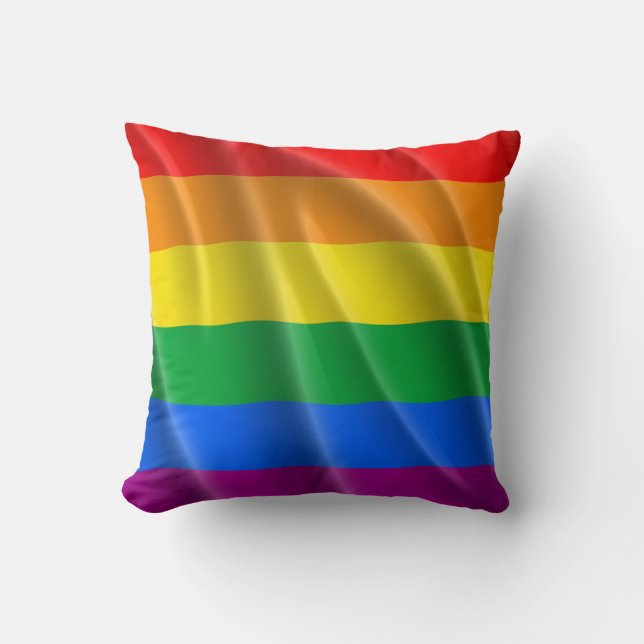 GAY PRIDEFLAGGA VÅGIGT DESIGN KUDDE (Framsida)