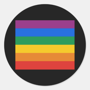Gay prideflaggaT-tröja Runt Klistermärke