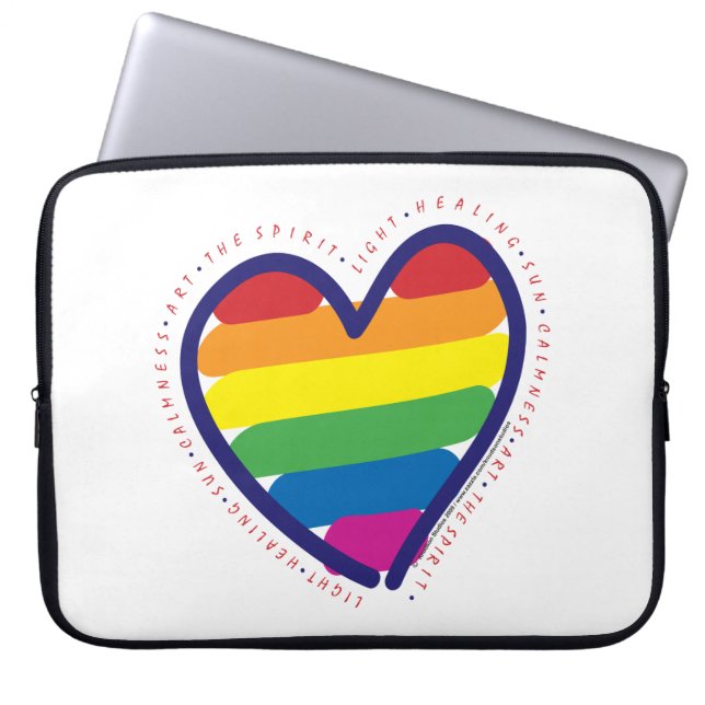 Gay pridehjärta och ord laptop sleeve (Framsidan)
