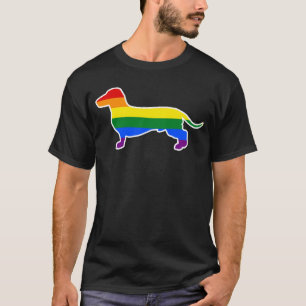 Gay pridehunden beklär vovvemamman för taxen LGBT T Shirt