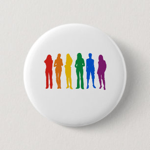 Gay pridekvinna T-tröja Knapp