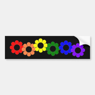 Gay prideregnbågeblommor bildekal