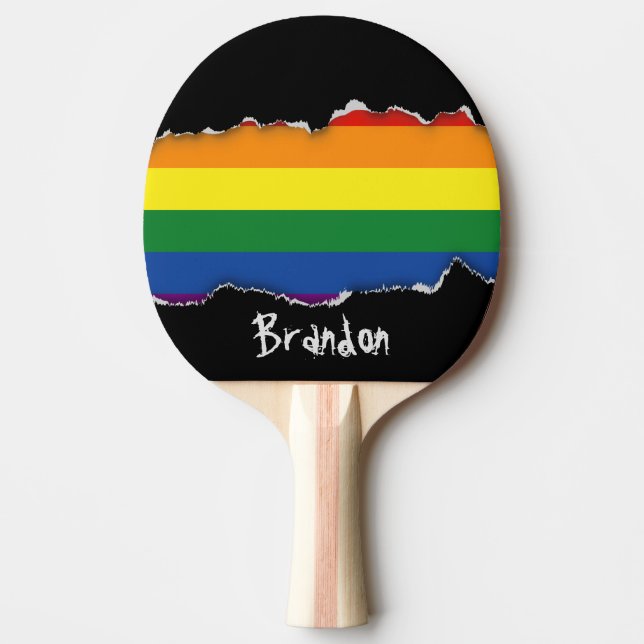 Gay prideregnbågeflagga pingisracket (Framsidan)