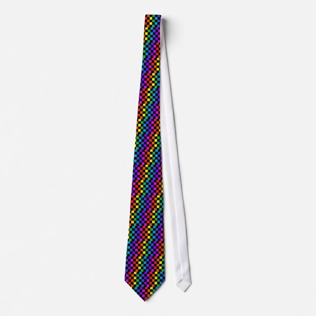 Gay prideregnbågegåvor - regnbågeschackbräde slips (Framsida)