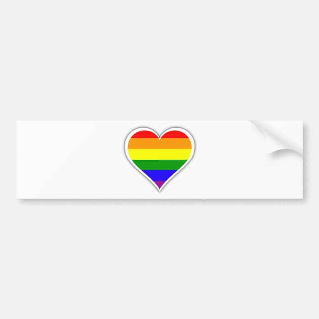 Gay prideregnbågehjärta bildekal (Framsidan)
