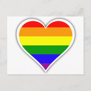 Gay prideregnbågehjärta vykort