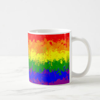 Gay prideregnbågen målar Splatterflaggamuggen Kaffemugg