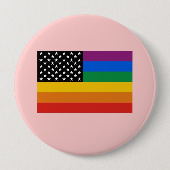 Gay pridestars och stripes knapp (Framsida)