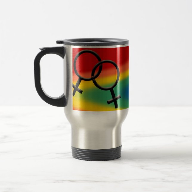 Gay pridetravel mug Samma-Könsbestämmer Resemugg (Vänster)