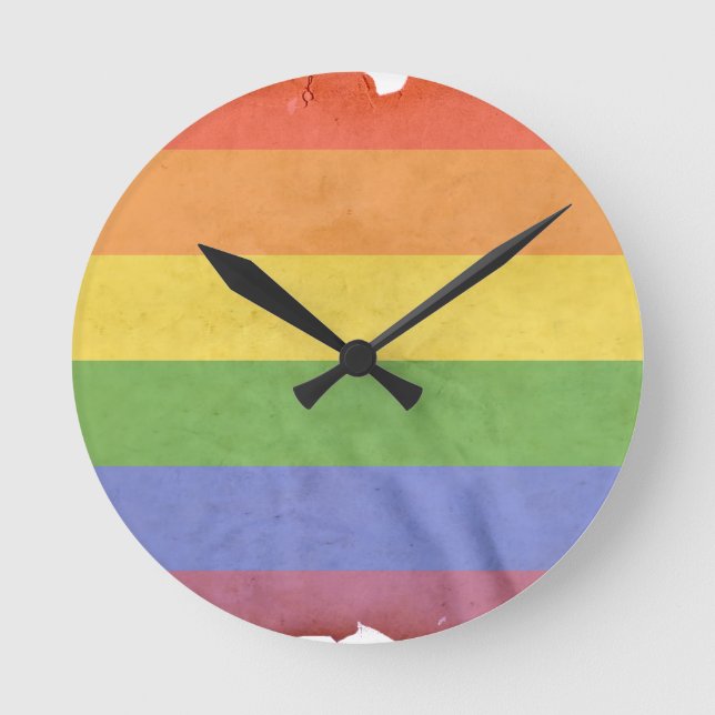 GAY PRIDEVINTAGEDESIGN RUND KLOCKA (Framsida)