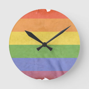 GAY PRIDEVINTAGEDESIGN RUND KLOCKA