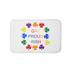 Gay Proud Irish LGBT Rainbow Shamrocks Badrumsmatta