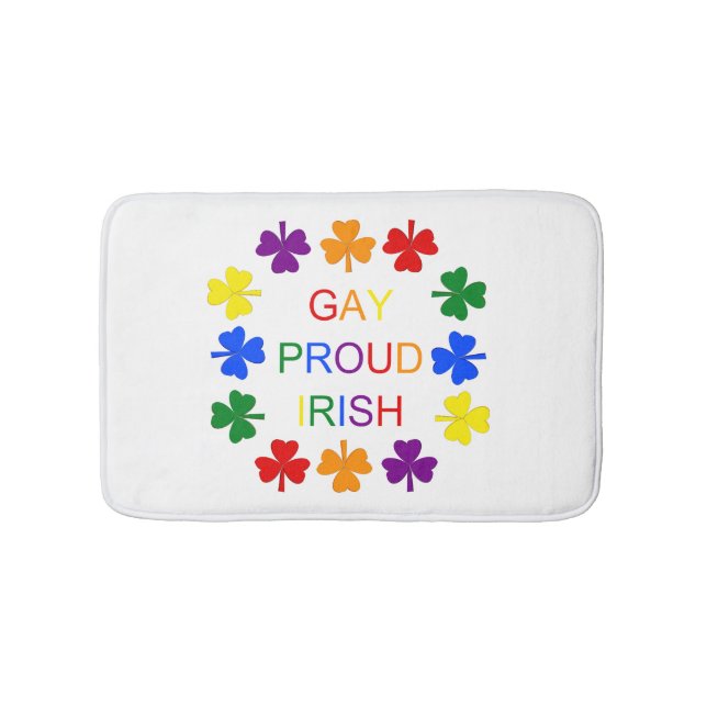 Gay Proud Irish LGBT Rainbow Shamrocks Badrumsmatta (Framsidan)
