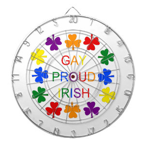 Gay Proud Irish LGBT Rainbow Shamrocks Darttavla