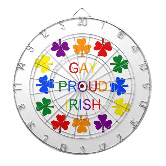 Gay Proud Irish LGBT Rainbow Shamrocks Darttavla (Framsidan)