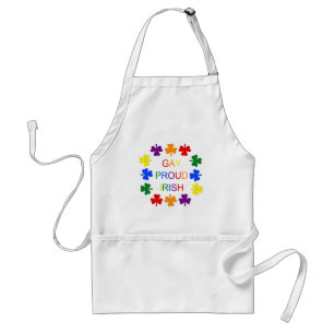 Gay Proud Irish LGBT Rainbow Shamrocks Förkläde