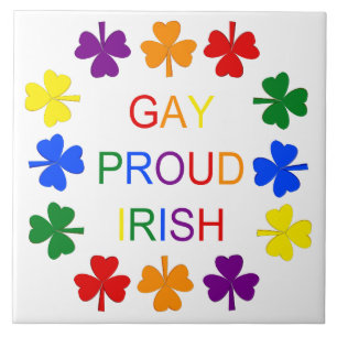 Gay Proud Irish LGBT Rainbow Shamrocks Kakelplatta