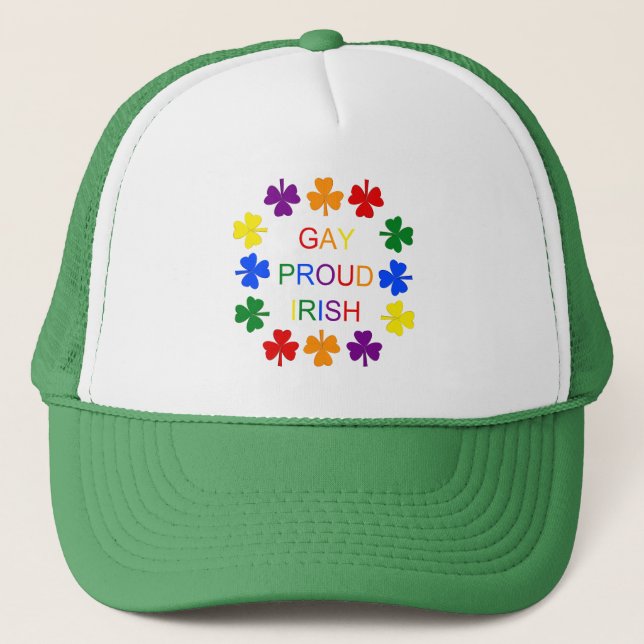 Gay Proud Irish LGBT Rainbow Shamrocks Keps (Framsida)