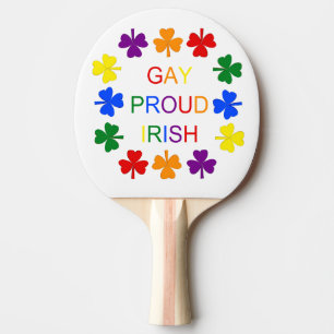 Gay Proud Irish LGBT Rainbow Shamrocks Pingisracket