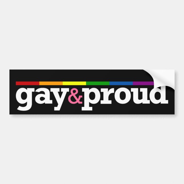 Gay&proud svart bildekal (Framsidan)