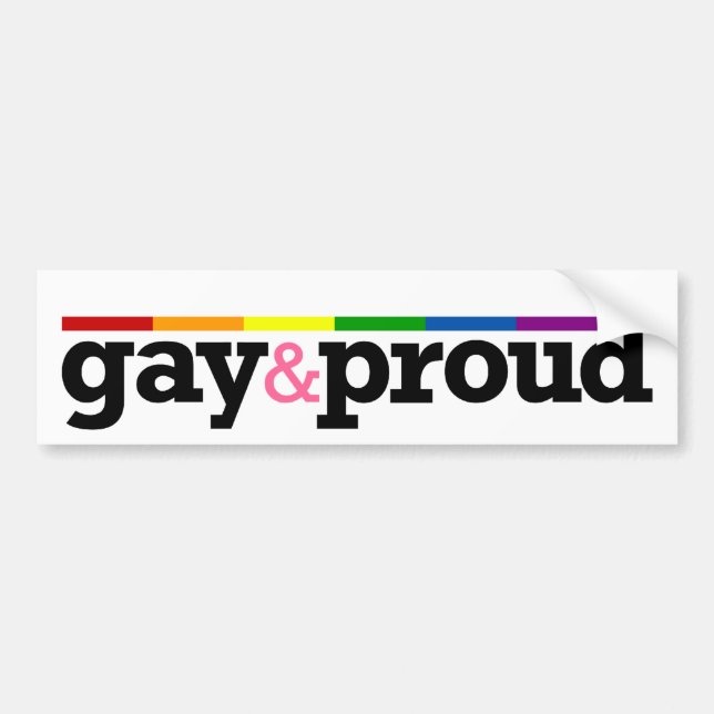 Gay&proud vitbildekal bildekal (Framsidan)