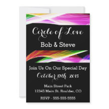 Gay Rainbow Art bröllopsinbjudan