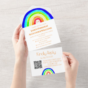 Gay Rainbow Bröllop HBT-Pride OSA QR-kod