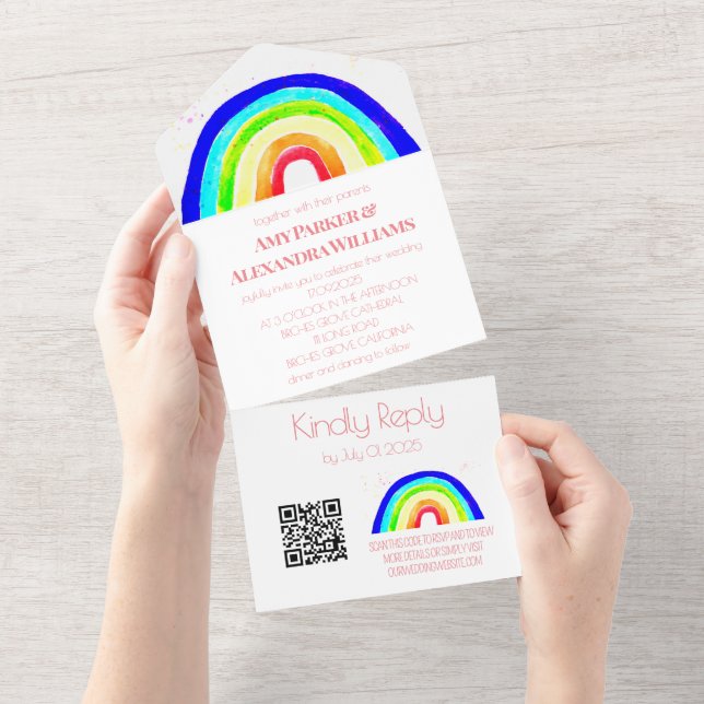 Gay Rainbow Colorful HBT-Pride OSA QR-kod (Avrivbar del)