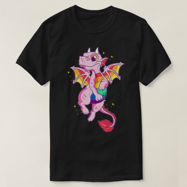Gay Rainbow Dragon Equality Pride Funny Gift T Shirt (Design framsida)