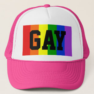 Gay Rainbow Flagga Cap - Rosa Truckerkeps