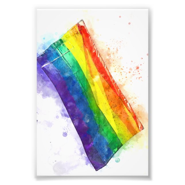 Gay rainbow flagga fototryck (Framsidan)