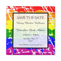 Gay Rainbow Freedom Flagga Bröllop spara datum