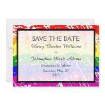 Gay Rainbow Freedom Flagga Bröllop spara datum