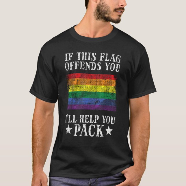 Gay Rainbow If This Flag Offend You Pride Lgbt Men T Shirt (Framsida)