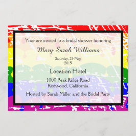 Gay Rainbow Inbjudningskort för möhippan