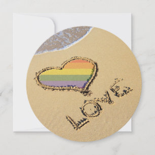 Gay Rainbow Kärlek hjärta i and Inbjudningar