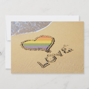 Gay Rainbow Kärlek hjärta i and Spara Datumet