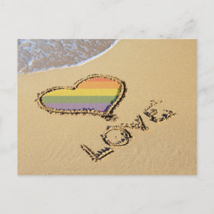 Gay Rainbow Kärlek hjärta i and Vykort