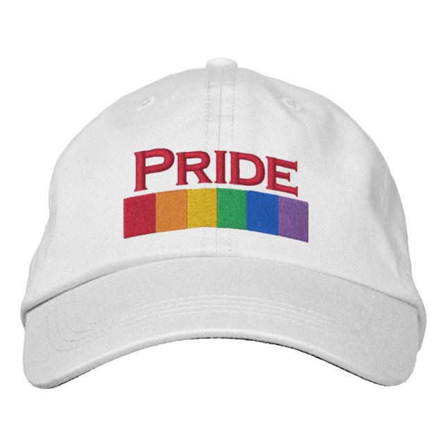 Gay Rainbow Pride Flagga Strip Broderad Keps (Framsida)