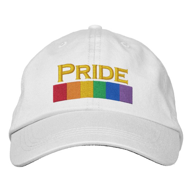 Gay Rainbow Pride Flagga Strip Broderad Keps (Framsida)