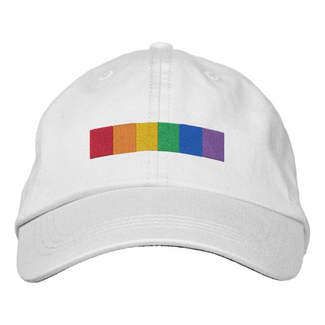 Gay Rainbow Pride Flagga Strip Broderad Keps (Framsida)