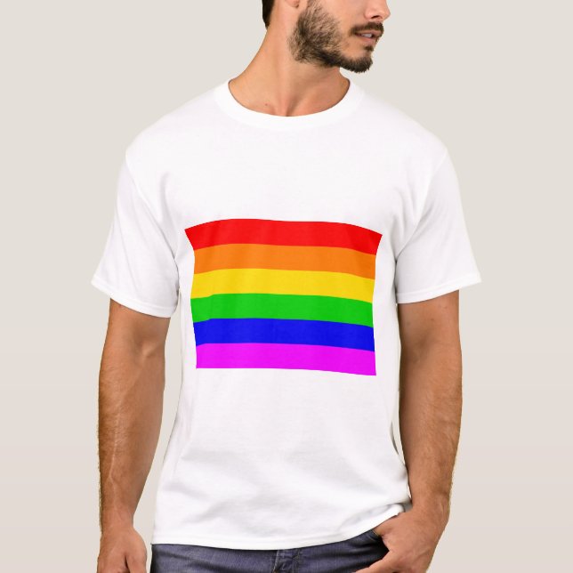 Gay Rainbow Transgender Rainbow Flagga T Shirt (Framsida)
