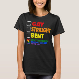 Gay Rak Bent HGBTQ+ Ally Pride Månad homosexu T Shirt
