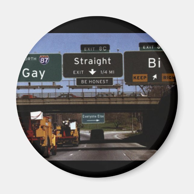 Gay/Rak/Bi Road Signs Magnet (Framsidan)